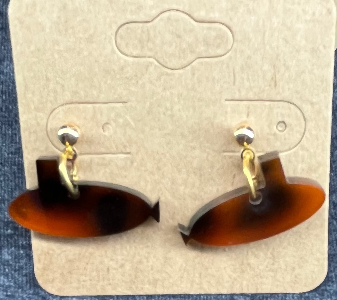 Tortoise Submarine Dangle Post Earrings