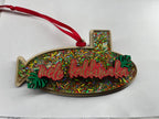 Layered Mele Kalikimaka Ornament - Glitter and Monstera