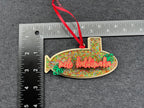 Layered Mele Kalikimaka Ornament - Glitter and Monstera