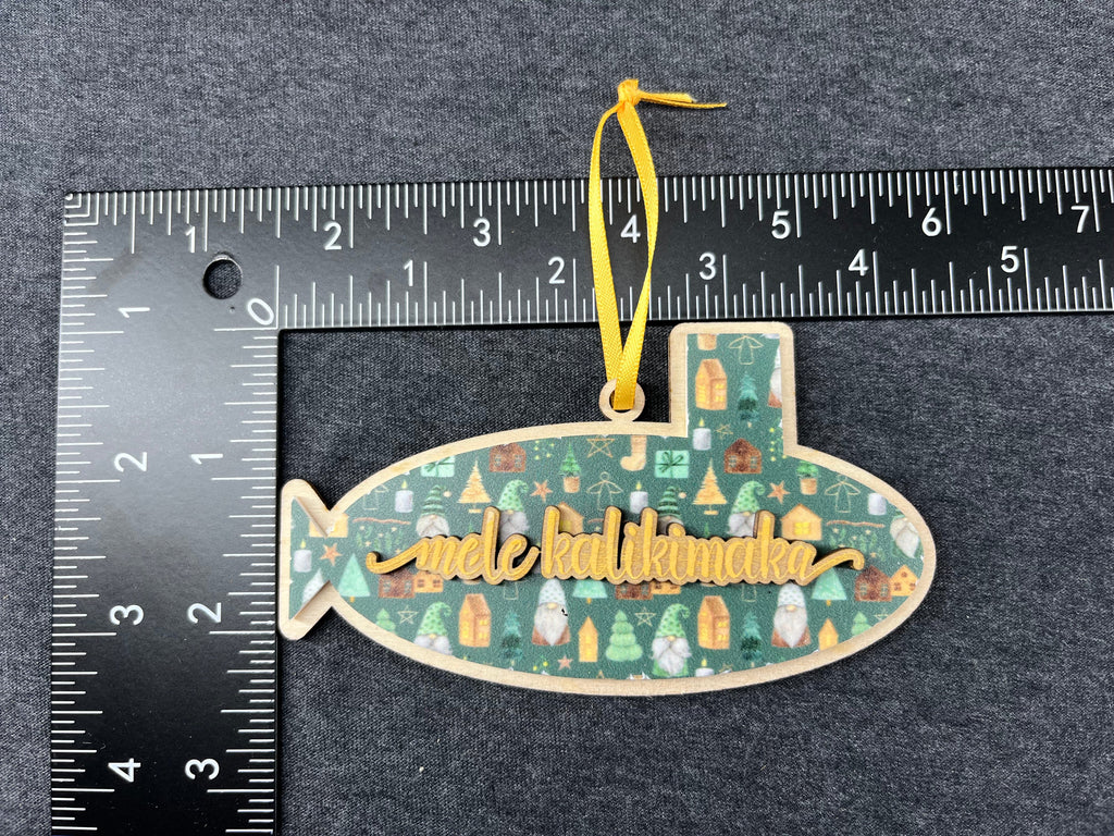 Gnome Mele Kalikimaka Layered Submarine Ornament