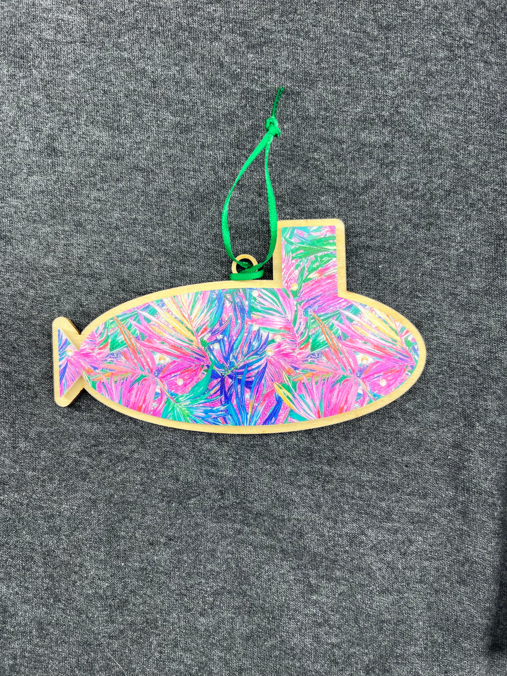 Multi-colored Tropical Palm Fronds Layered Submarine Ornament (Lg)