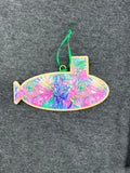Multi-colored Tropical Palm Fronds Layered Submarine Ornament (Lg)