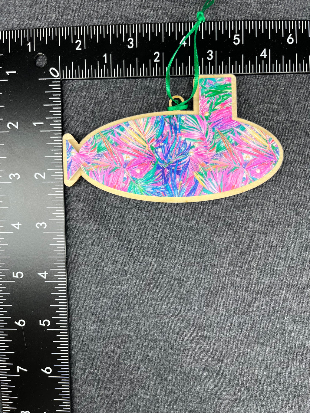 Multi-colored Tropical Palm Fronds Layered Submarine Ornament (Lg)