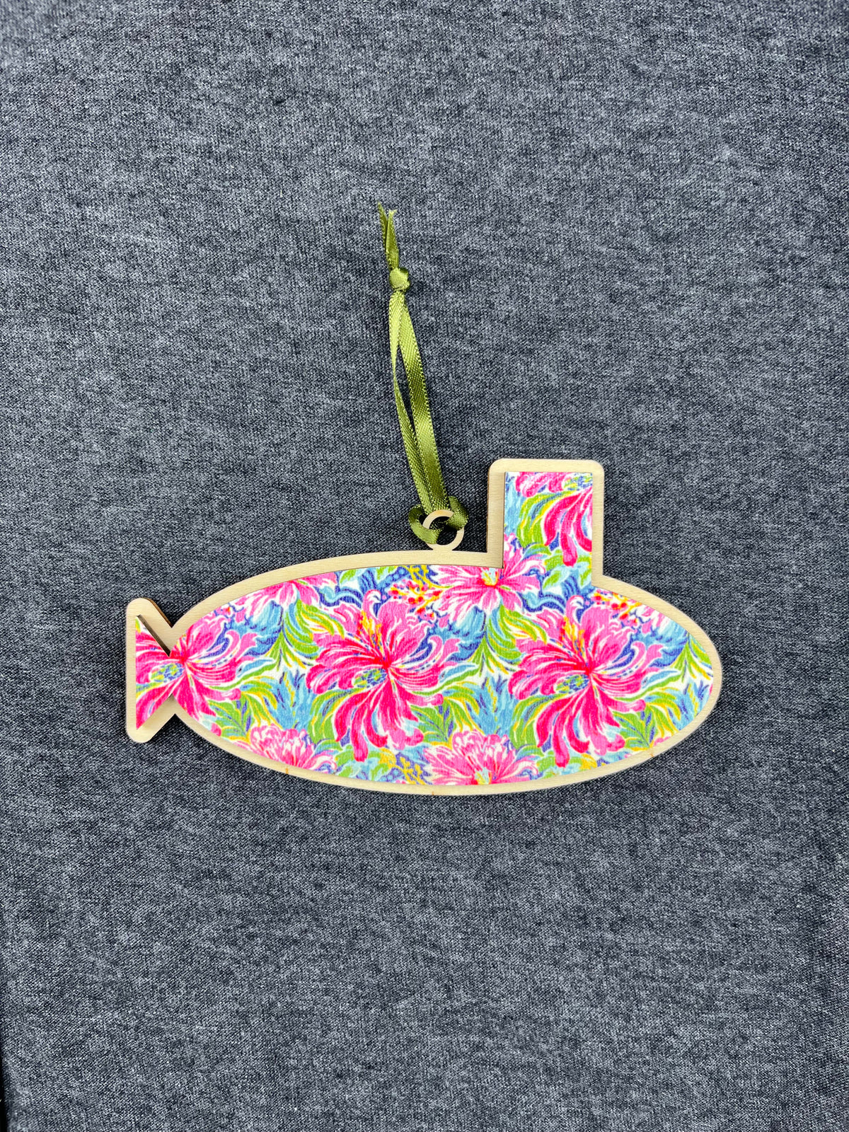 Preppy Floral Layered Submarine Ornament (Lg)
