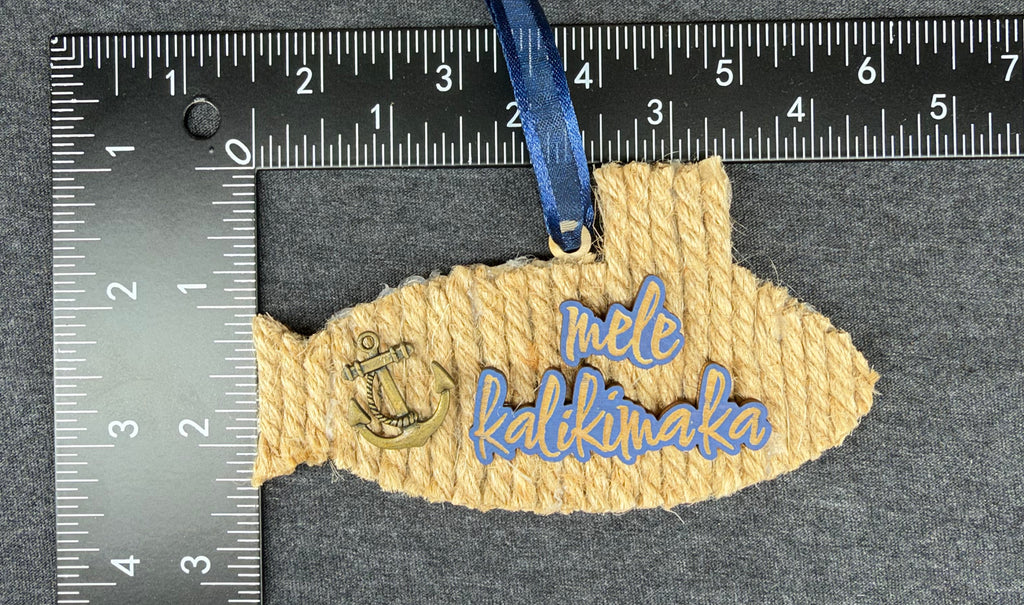 Rope & Anchor - Layered Mele Kalikimaka Ornament
