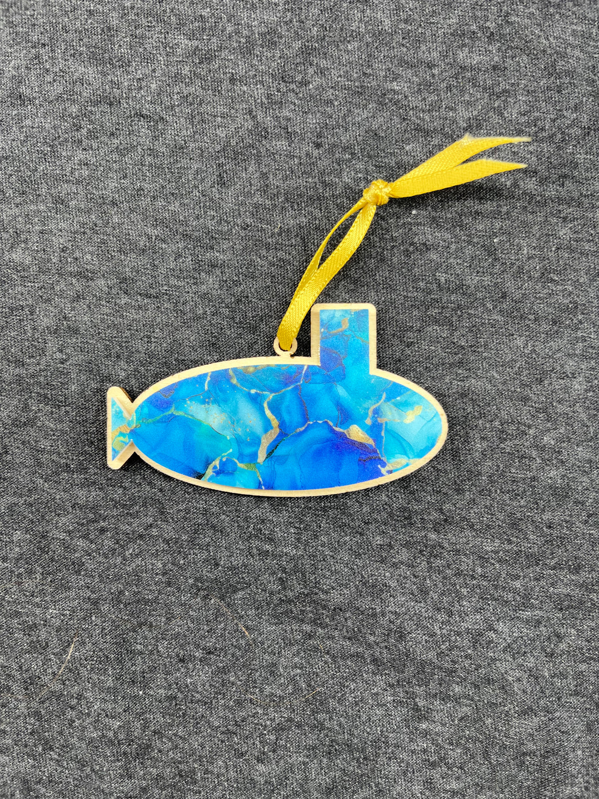 Blue Marble Pattern Small Layered Submarine Ornament