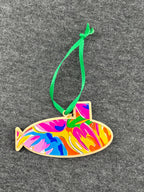 Color Burst Small Layered Submarine Ornament