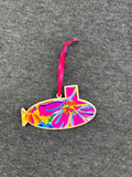 Color Burst Flowers Small Layered Submarine Ornament
