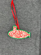 Candy Canes Small Layered Submarine Ornament