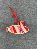Candy Cane Stripe Pattern Small Layered Submarine Ornament