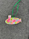 Preppy Floral Pattern Small Layered Submarine Ornament