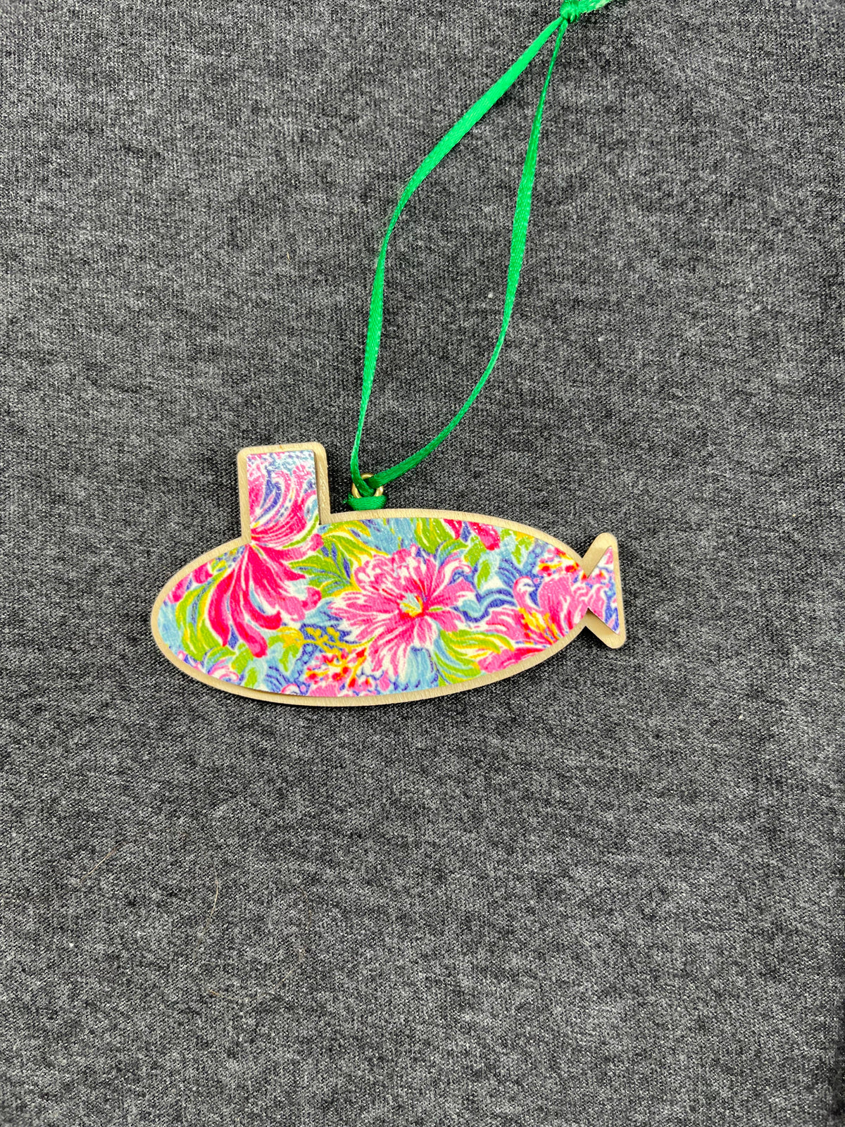 Preppy Floral Pattern Small Layered Submarine Ornament