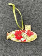 Poinsettia & Leaves Small Layered Submarine Ornament