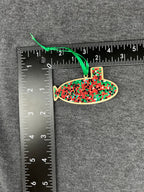 Red & Green Glitter Pattern Small Layered Submarine Ornament