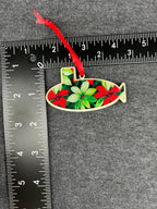 Red & White Poinsettia Small Layered Submarine Ornament