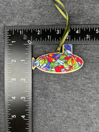 Stained Glass/Natural Base Small Layered Submarine Ornament