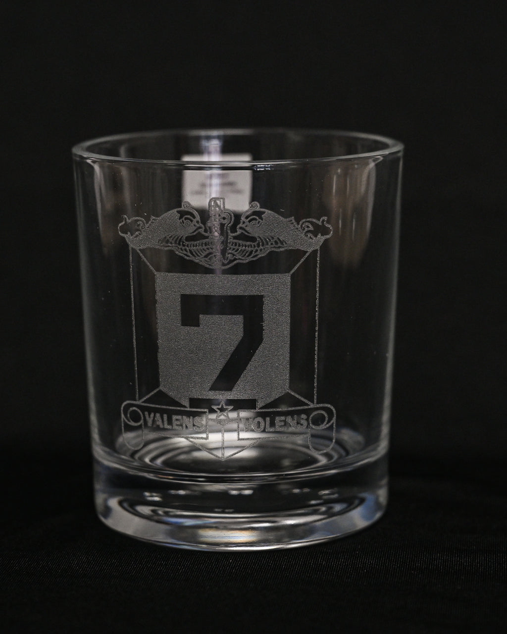 Command Crest Engraved 8oz Lowball Glass