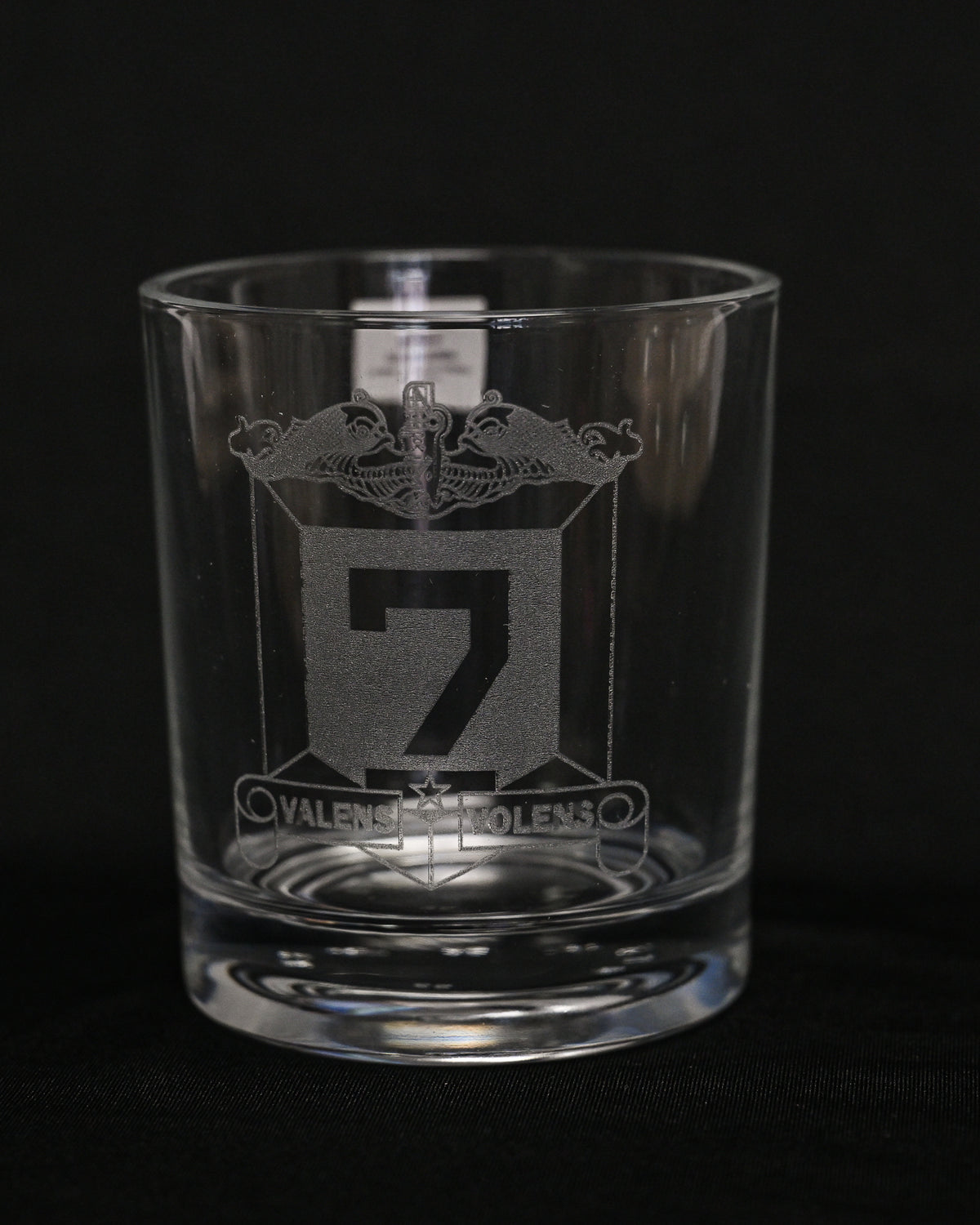 Command Crest Engraved 8oz Lowball Glass