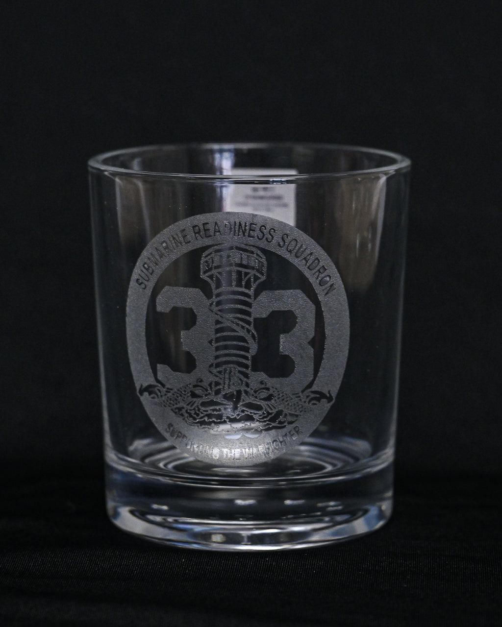 Command Crest Engraved 8oz Lowball Glass