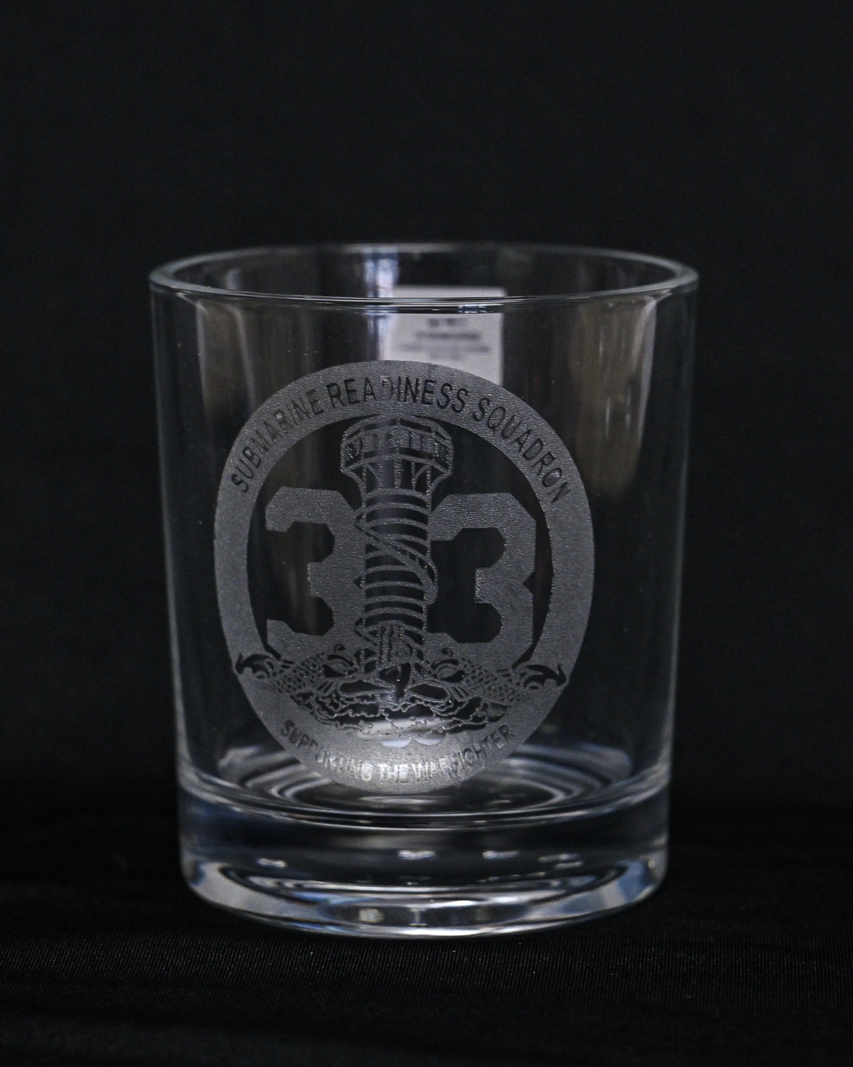 Command Crest Engraved 8oz Lowball Glass