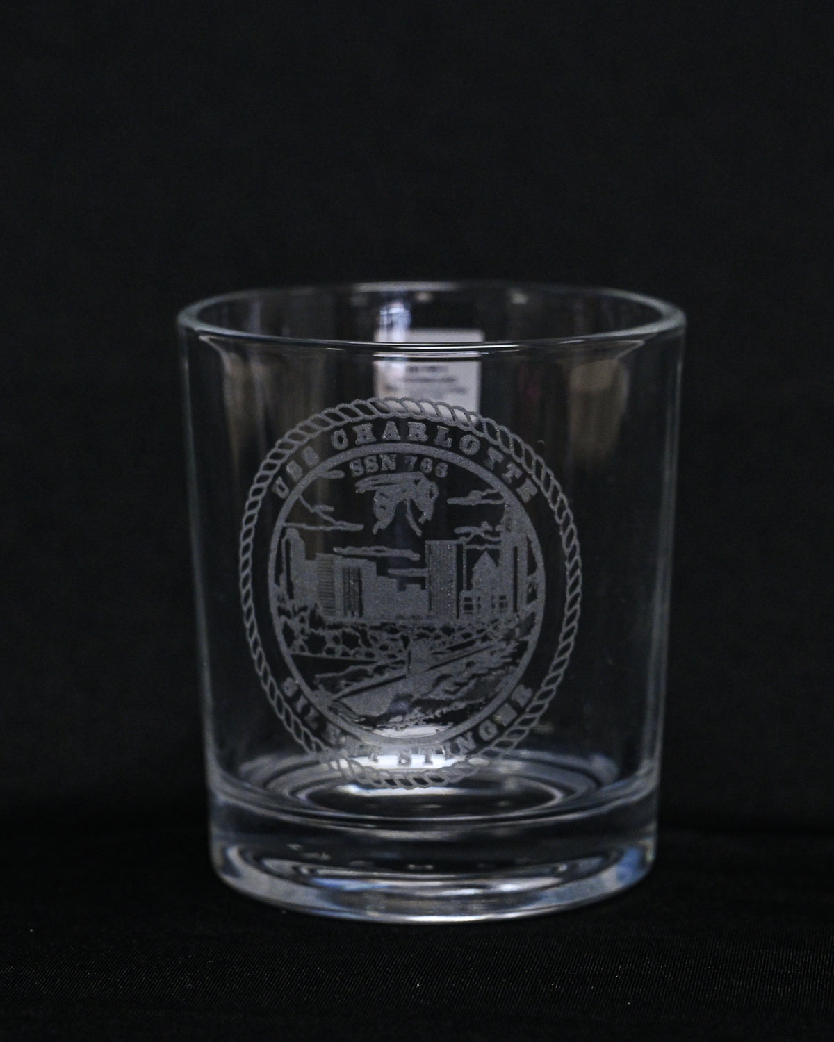 Command Crest Engraved 8oz Lowball Glass