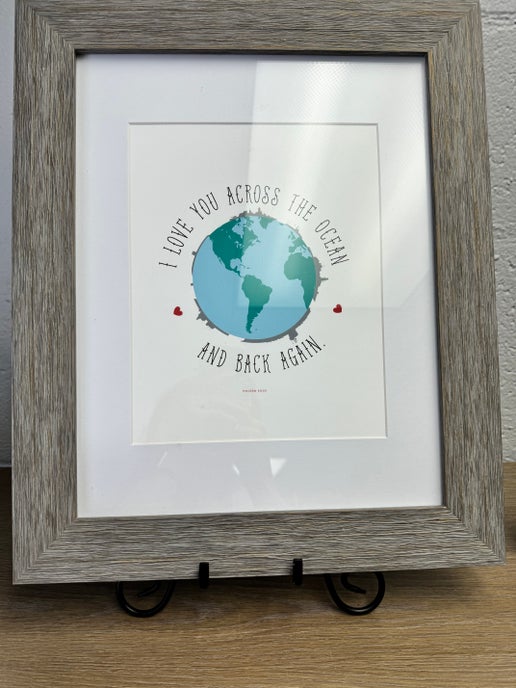 Framed Modern Rosie Print - I love you...