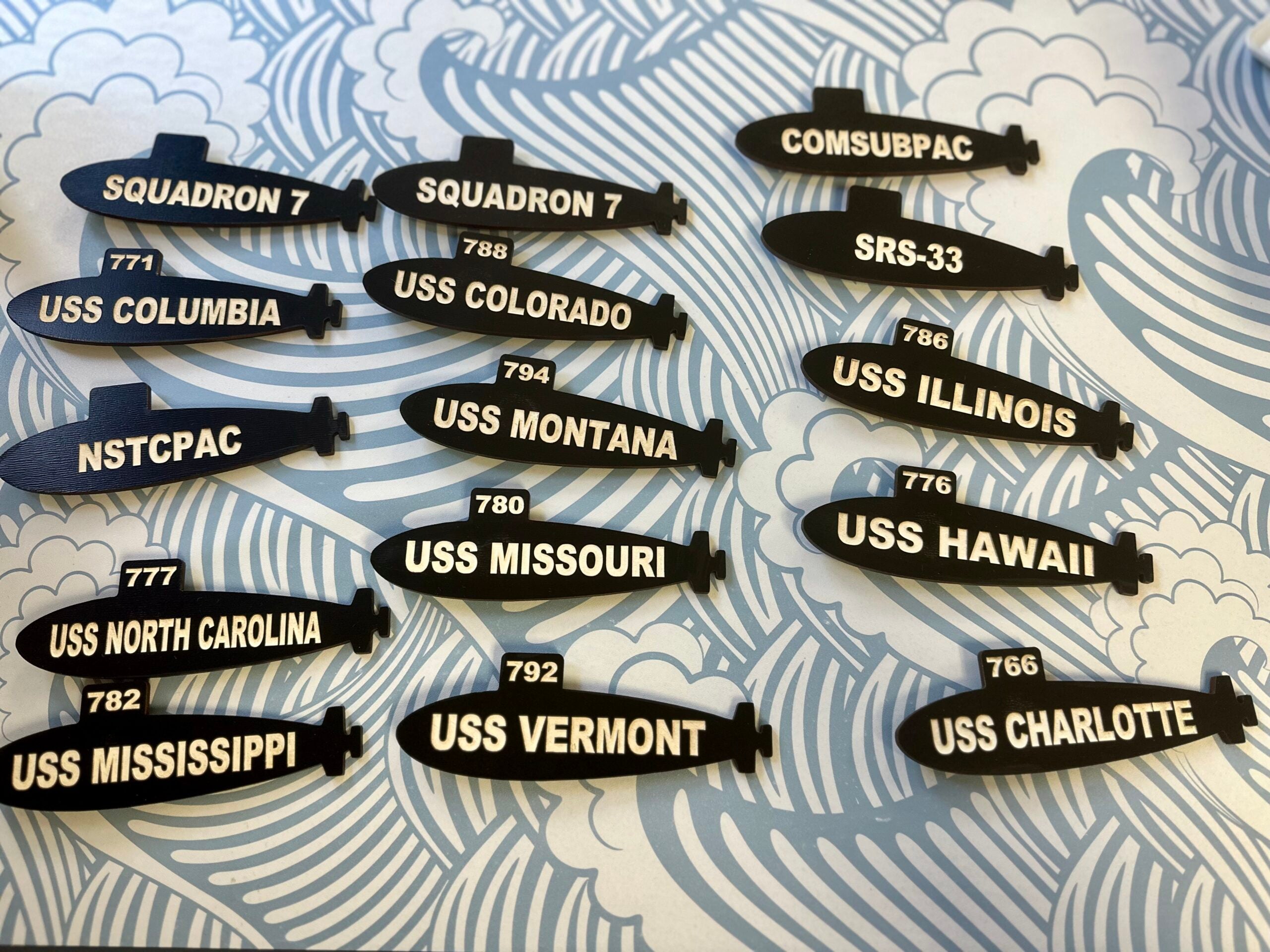 Black Wooden Sub Magnet with Command Name