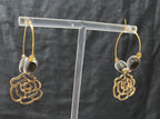 Hoop Earrings - flower charm & Mgambo orchid seeds