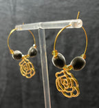 Hoop Earrings - flower charm & Mgambo orchid seeds