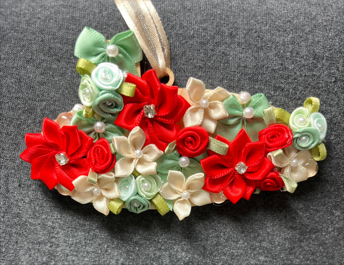 Red, Sage, Ivory Luxe Submarine Ornament