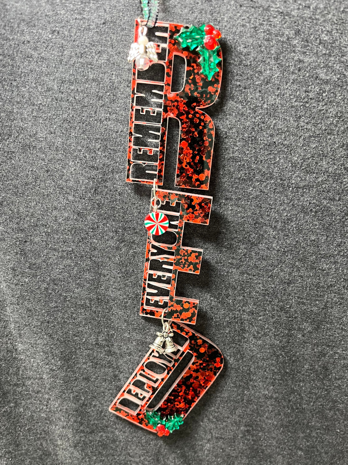 R.E.D. Remember Everyone Deployed Large Embellished Ornament