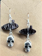 Small Skull & Submarine Dangle Earrings by Dolphins Off the Bow