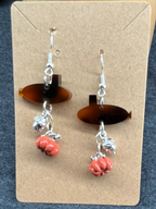 Pumpkin, Acorn & Tortoise Submarine Hook Earrings by Dolphins Off the Bow
