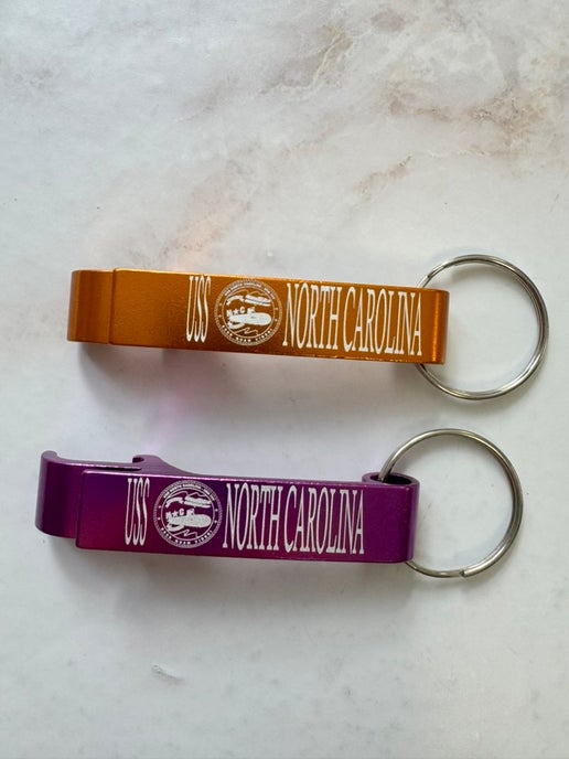 Metal Command Key Chain with bottle opener - USS North Carolina