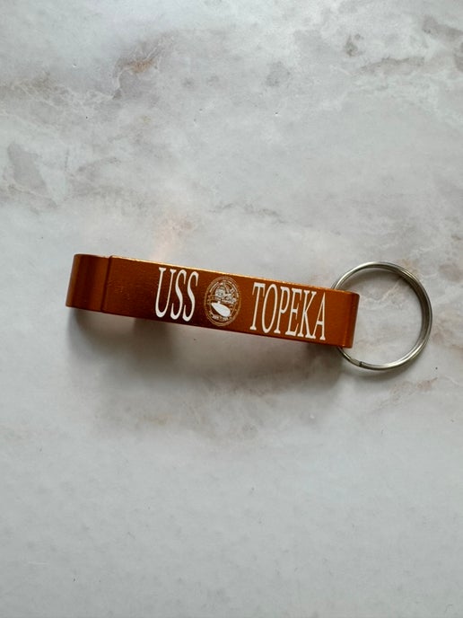 Metal Command Key Chain with bottle opener - USS Topeka