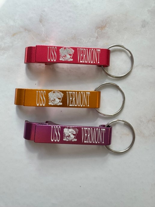 Metal Command Key Chain with bottle opener - USS Vermont