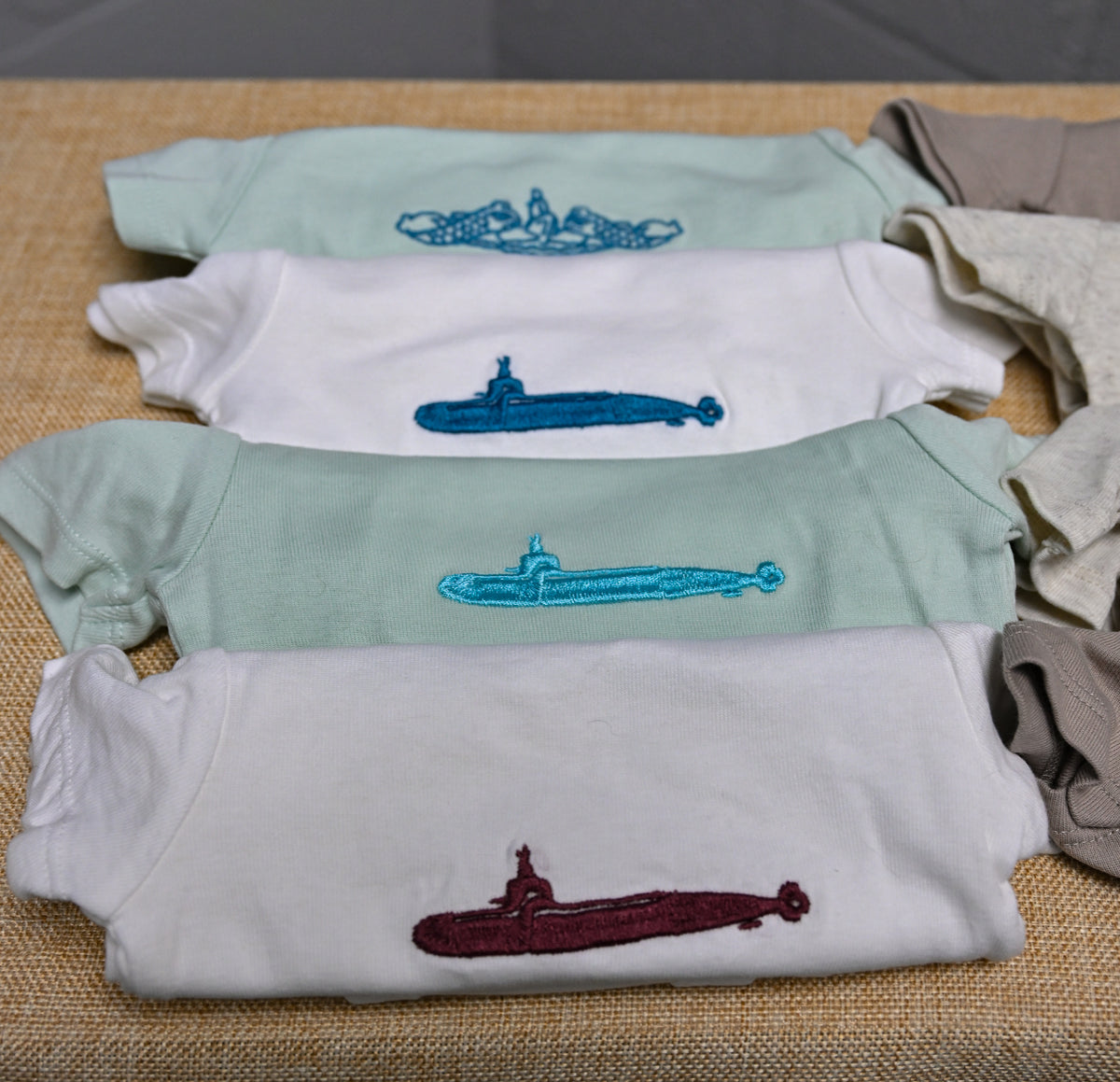 Salty Stitch Embroidered Submarine Onesies