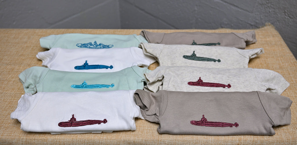 Salty Stitch Embroidered Submarine Onesies