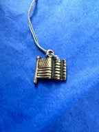 Sterling Silver American Flag Charm - front
