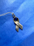 Sterling Silver Ribbon Charm - front