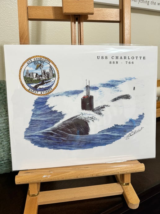 Tom Denton Boat Print - USS Charlotte