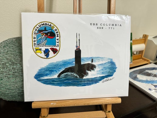 Tom Denton Boat Print - USS Columbia