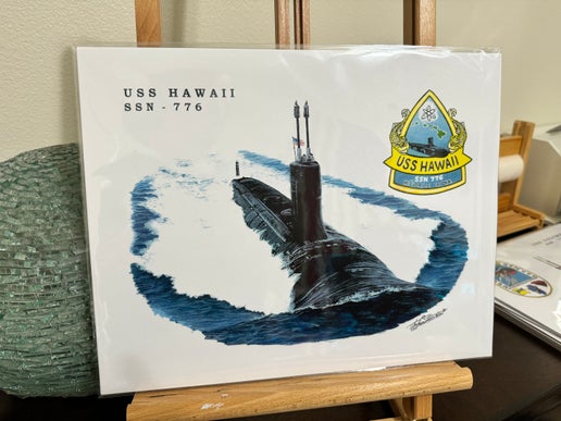 Tom Denton Boat Print - USS Hawaii