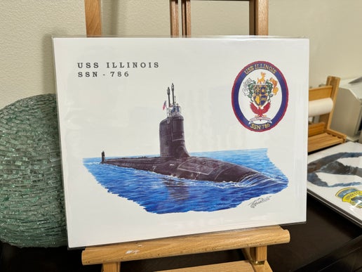Tom Denton Boat Print - USS Illinois
