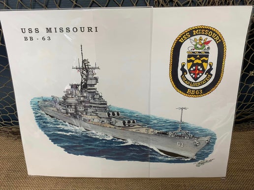 Tom Denton Boat Print - USS Missouri (BB-63)