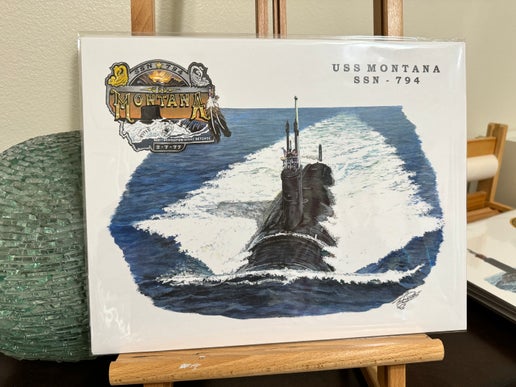 Tom Denton Boat Print - USS Montana