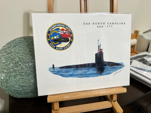 Tom Denton Boat Print - USS North Carolina