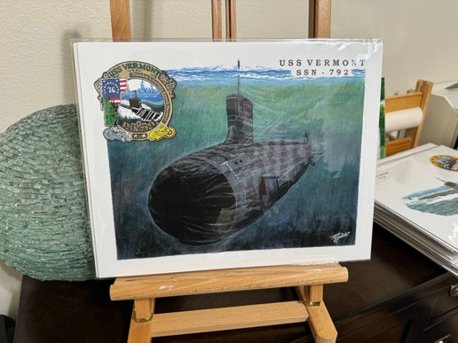Tom Denton Boat Print - USS Vermont