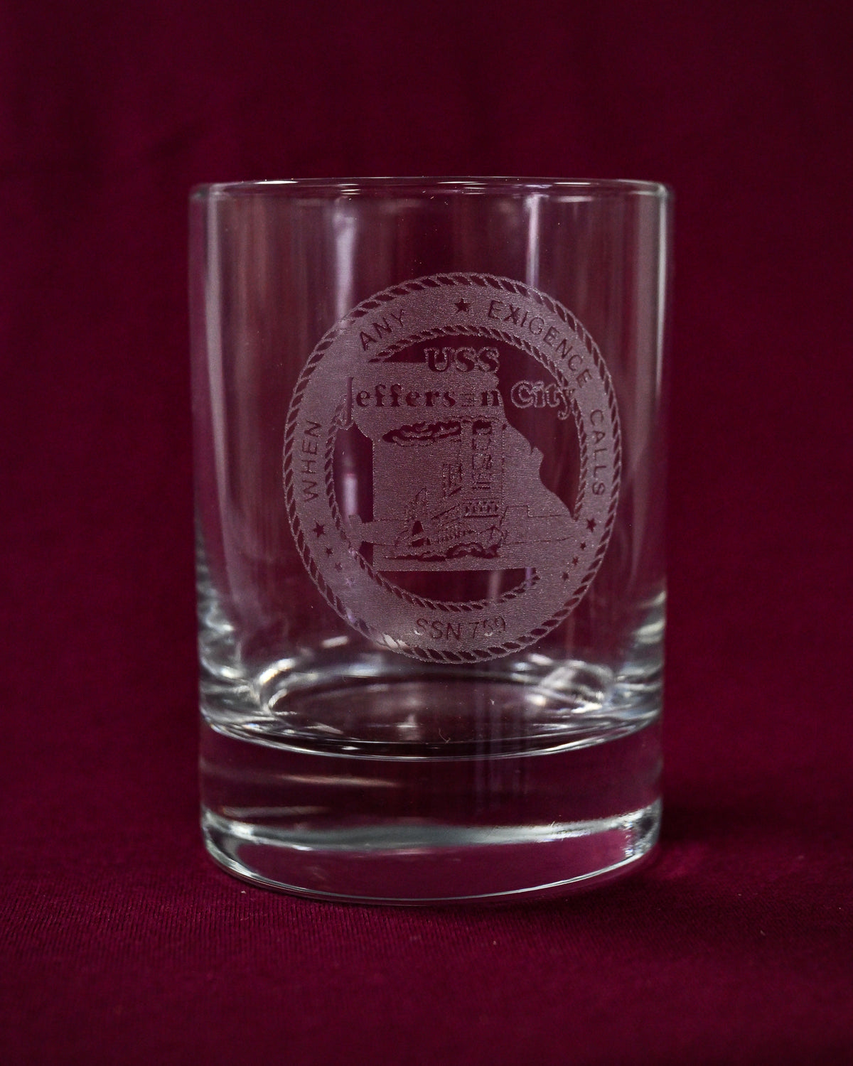 Command Crest Engraved 10oz Lowball Glass