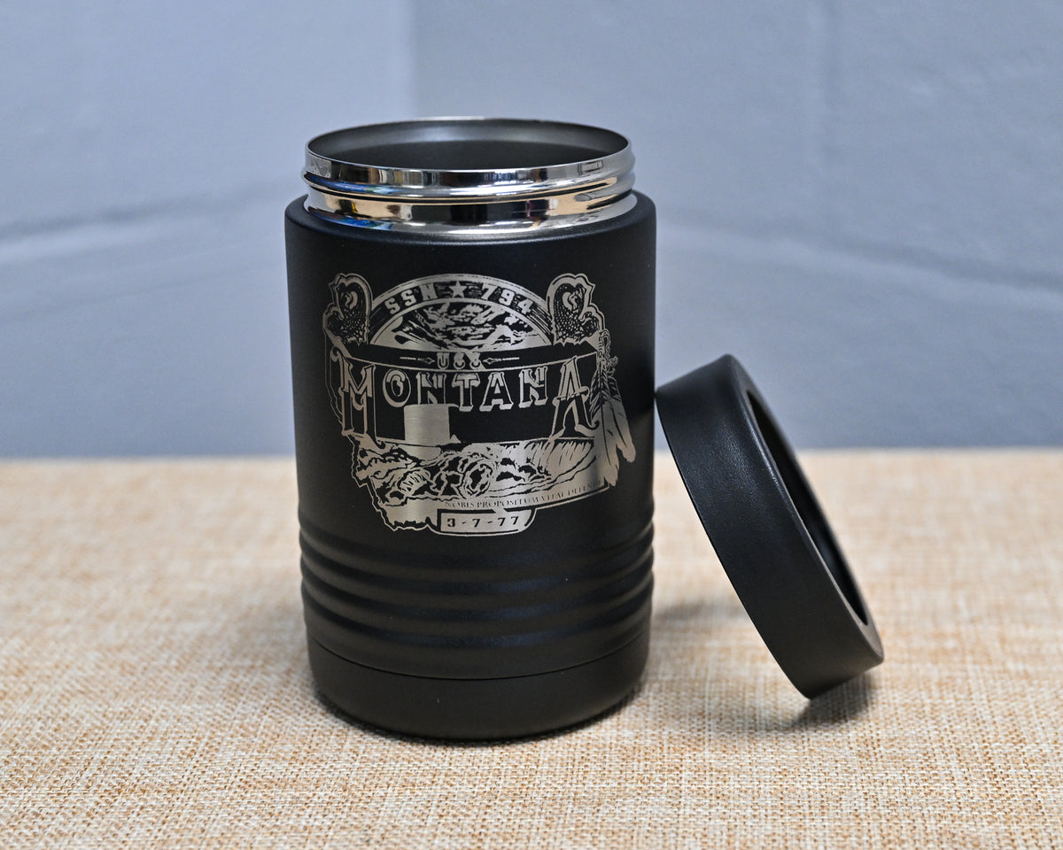 Engraved Command Crest Metal Can Holder